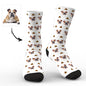 Custom Face Socks featuring a clear dog photo print — personalised dog photo socks perfect as a unique gift for birthdays, Valentine’s or Father’s Day