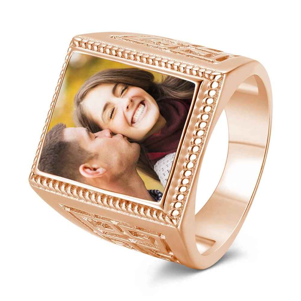 Mother's Gift Custom Vintage Square Photo Ring