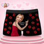 Custom Sexy Red Lips Boxer Brief with Face and Name