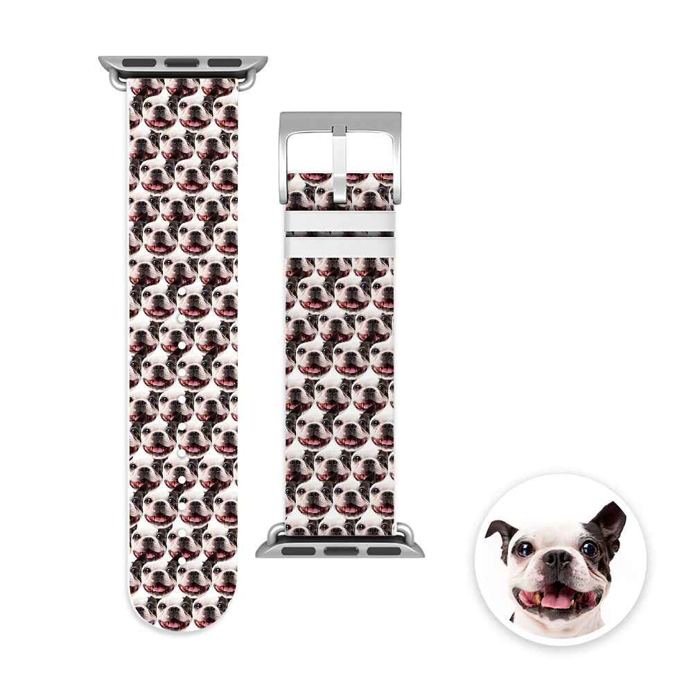 Custom Apple Watch Band with Pet Face - Personalised Silicone Funny Gift