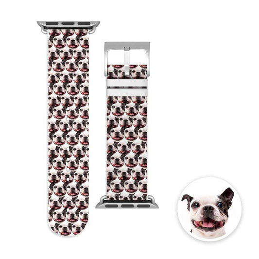 Custom Apple Watch Band with Pet Face - Personalised Silicone Funny Gift
