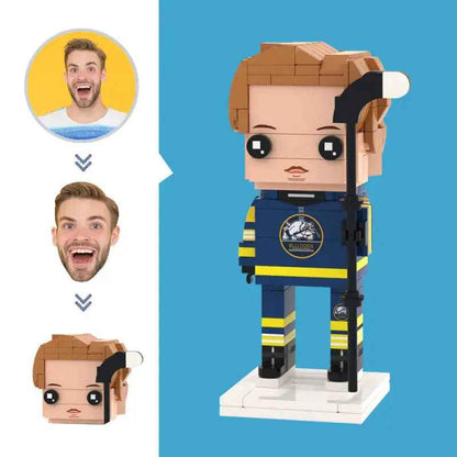 Customized Head Rugby Player Brick Figures Small Particle Building Block Toys Can Be Customized As Building Block Art Gifts