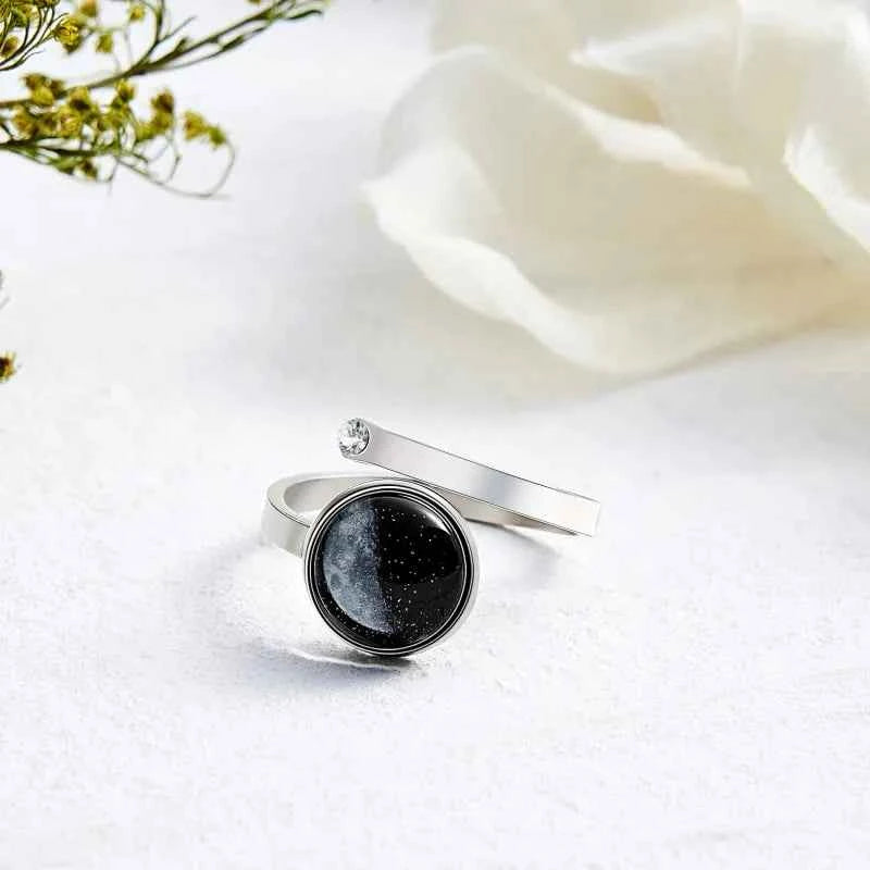 Custom Moon Phase Ring Luminous Ring Gift for Her Birthday Gift Valentines Gift Anniversary Gift