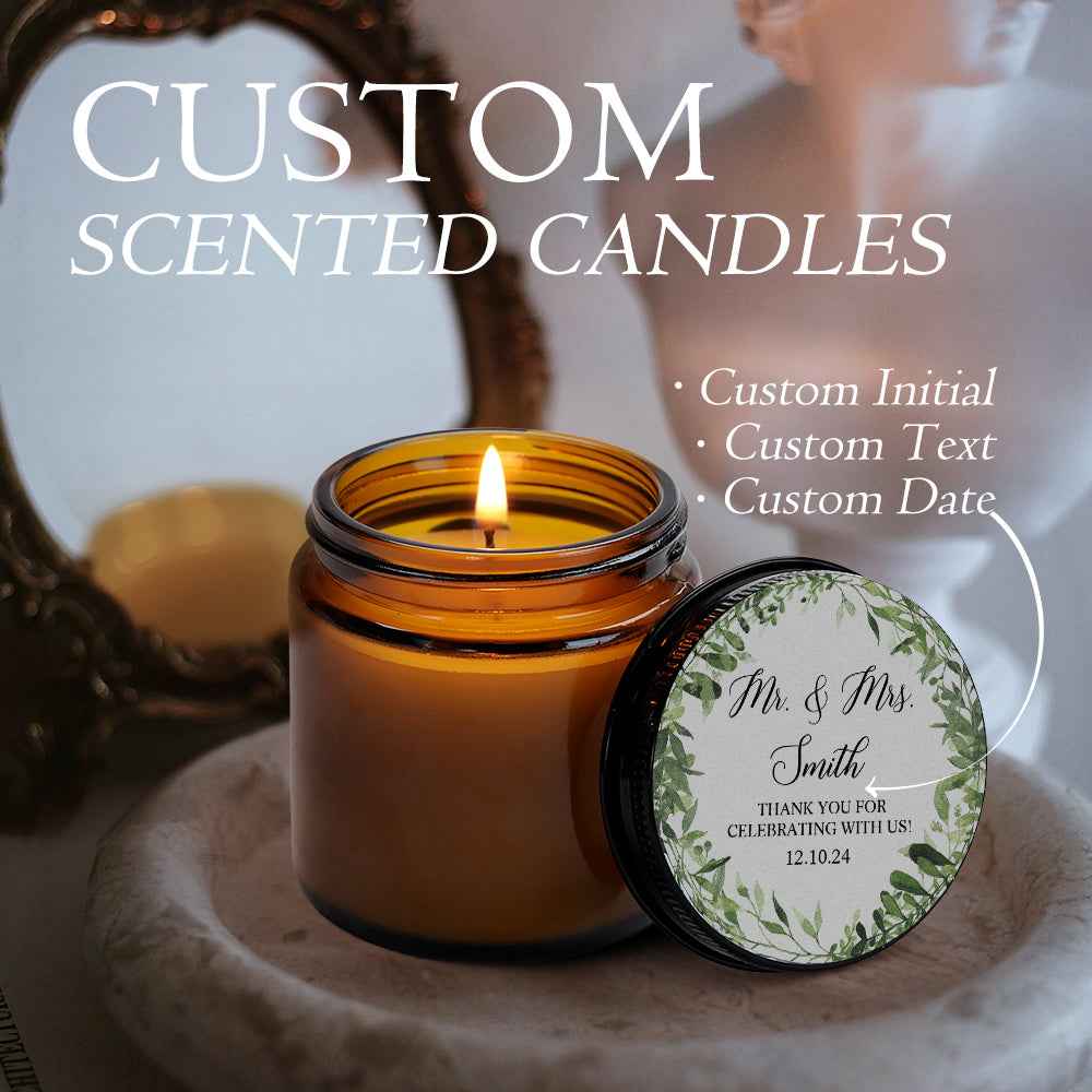 Personalized Mason Jar Candle Favors Wedding Favor Gifts