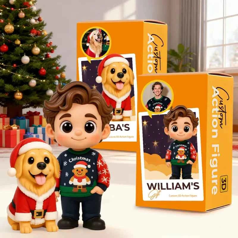 Custom Cute 3D Mini Figure Christmas Desk Figurine Based on Your Picture Cute and Professional Style Christmas Gift
