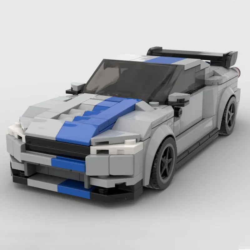 Nissan Skyline GT-R R34 Z-Tune Creative Building Blocks Construction Kit with Mini Figures