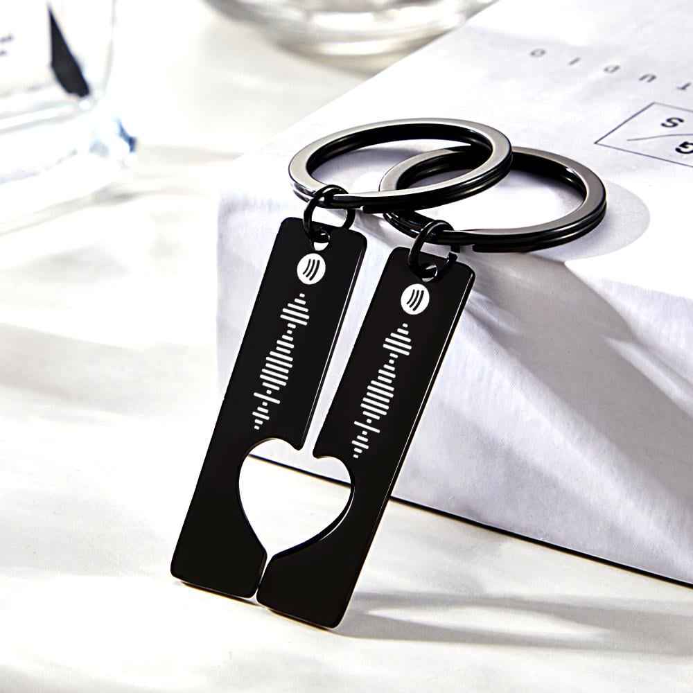 Custom Music Code Keyring With Text Gifts 4 Color