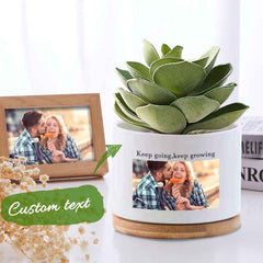 Custom Photo Flower Planter Pot Personalized Ceramic Succulent Plant Pot