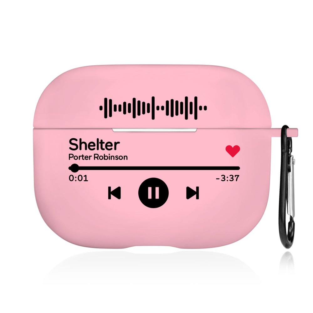 AirPods Case with personalised photo print shown in a handheld view