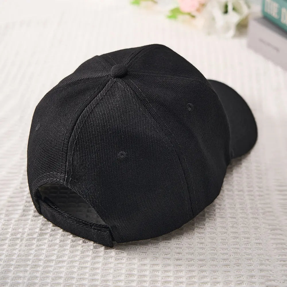 Personalised cap in multiple colourways displayed flat — lightweight polyester, ideal for game day and school