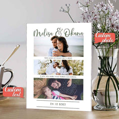 Custom three Photo Glass Plauqe Romantic Photo Plaque Painting Gift