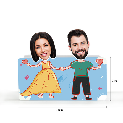 Personalised Couple Shaking Head Car Dashboard Decor - Custom Photo Acrylic Ornament Gift