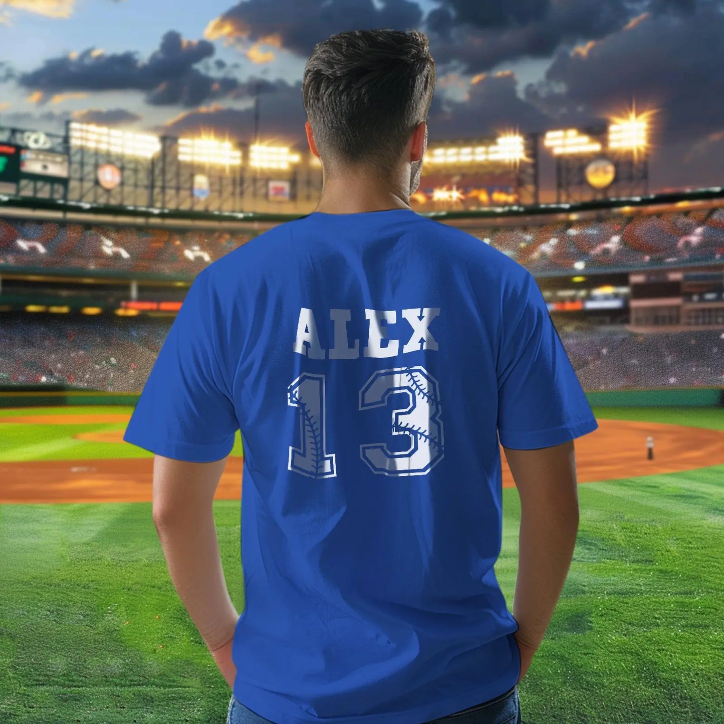 Detail of neck stitching and fabric on personalised Milkfiber sports T-shirt