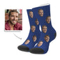 Care and fit icons for personalised photo socks — machine or hand wash, turn inside out for best print results