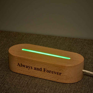 Heart Shaped Acrylic Plaque Personalized Name and Date Night Light