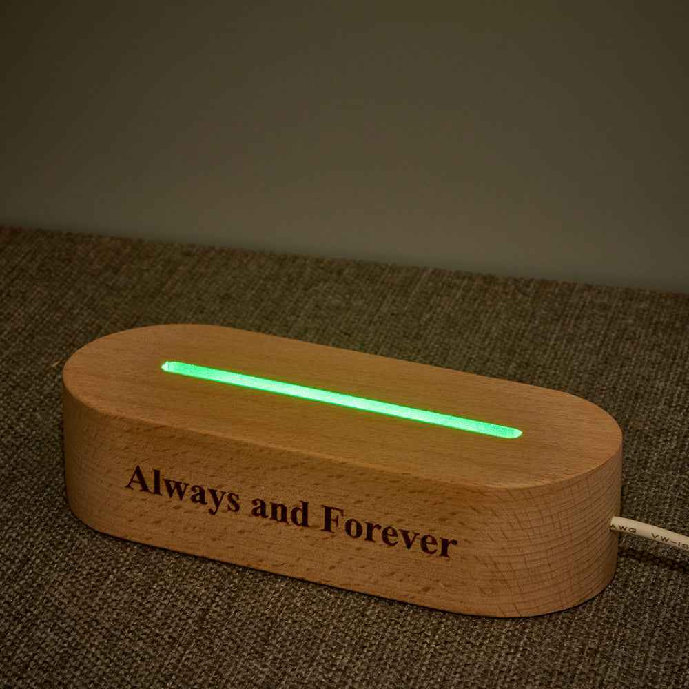 Heart Shaped Acrylic Plaque Personalized Name and Date Night Light