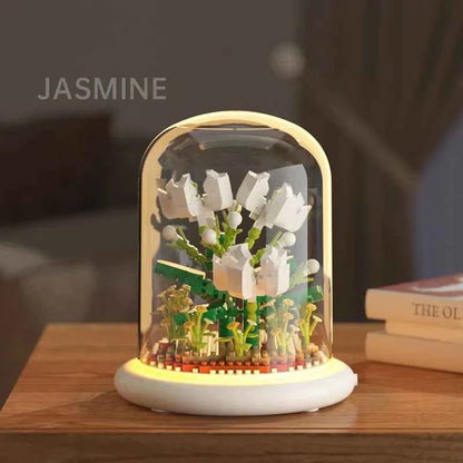Lotus Bouquets DIY Flower Building Set Perfect Birthday Gift with Dust Cover Valentines Gift