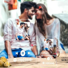 Custom Music Plaque Personalized Acrylic Glass Music Plaque Keychain Acrylic Glass Music Plaque Night Light