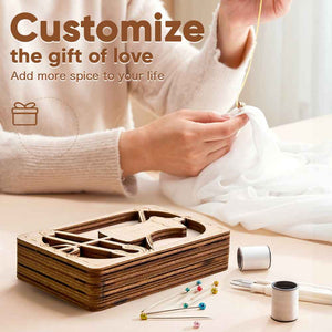 Personalized Wooden Needle Box Holder with Magnet Needle Storage Tool Gift for Craft Lovers