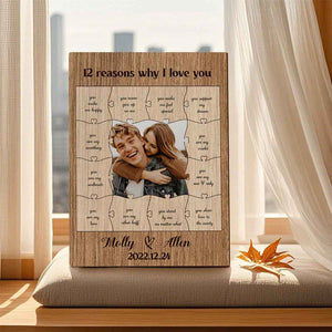 12 Reasons Why I Love You with Acrylic Photo,Personalized Valentine's Day or Romantic Anniversary Gift for Boyfriend