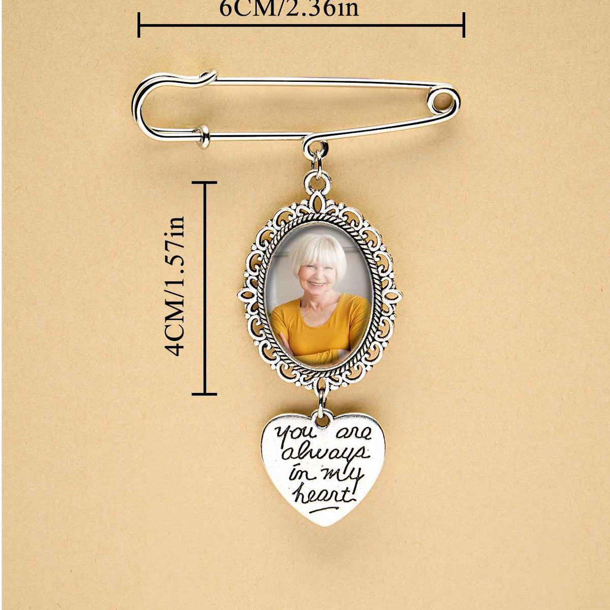 Personalized Angel Wings Pin Brooch Wedding Bouquet Photo Charm Wedding Memorial Gift for Bride