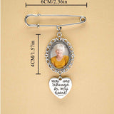 Personalized Angel Wings Pin Brooch Wedding Bouquet Photo Charm Wedding Memorial Gift for Bride