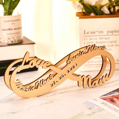 Custom Engraved Night Light Infinity Name Wood Night Lamp