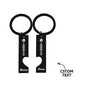 Alternate angle of personalised Spotify music code keyrings showing engraving depth and sturdy keyring attachment