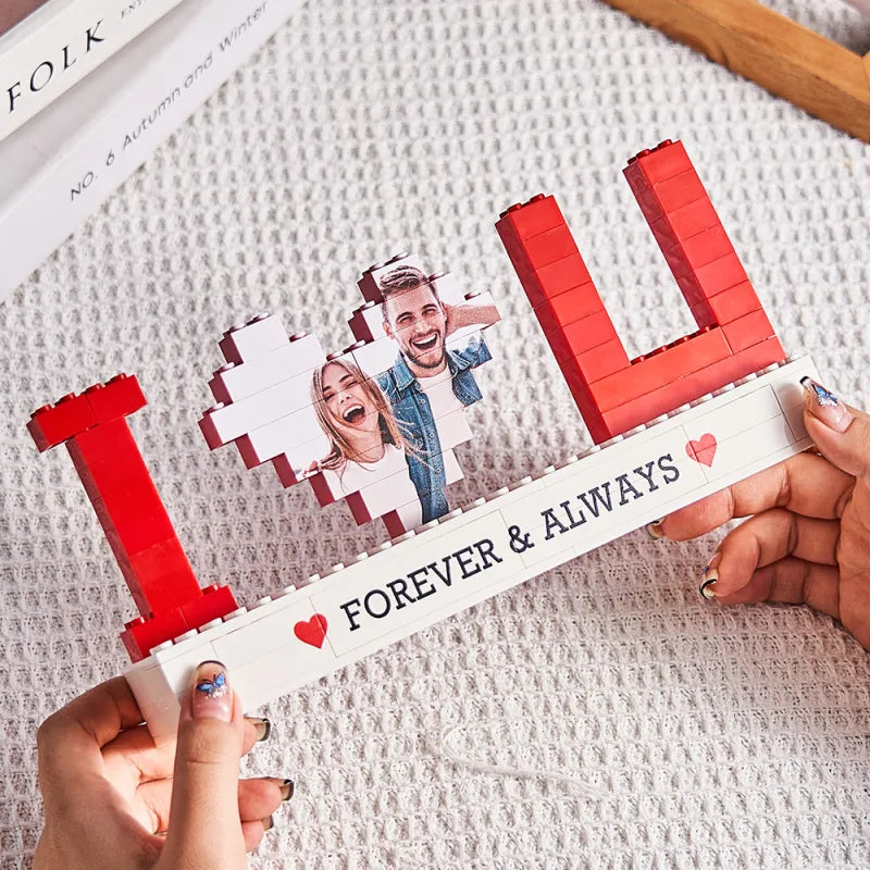 Side view with scale reference 22.4cm x 11.5cm of personalised photo block — durable ABS construction