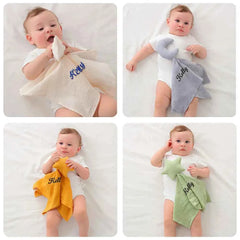 Personalized Soothe Towel Bibs Star Soft Sleeping Towel with Embroidered Name Gift for Baby