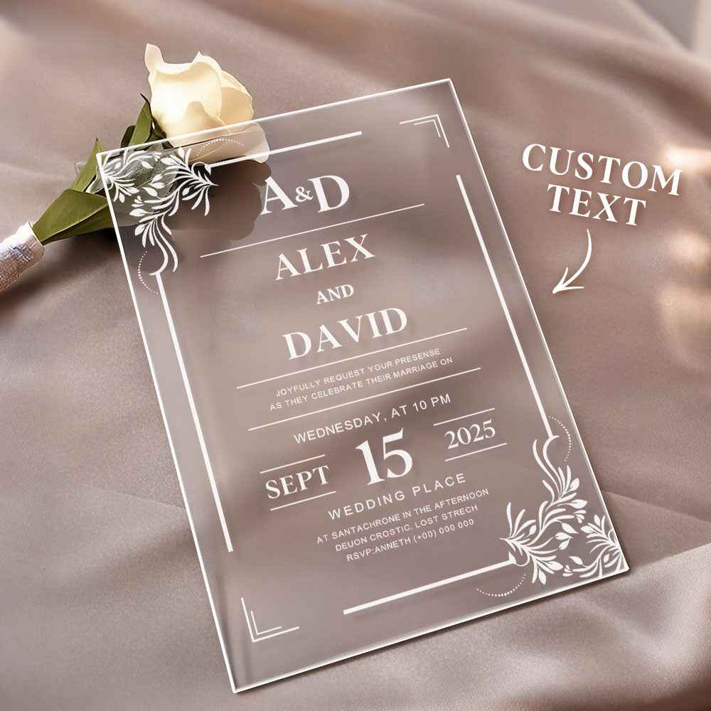 Personalized Acrylic Wedding Invitation Party Invitations