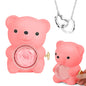 Example custom engraving on the pendant showing a name and date — personalise your Eternal Rose Bear Jewellery Set for a meaningful gift