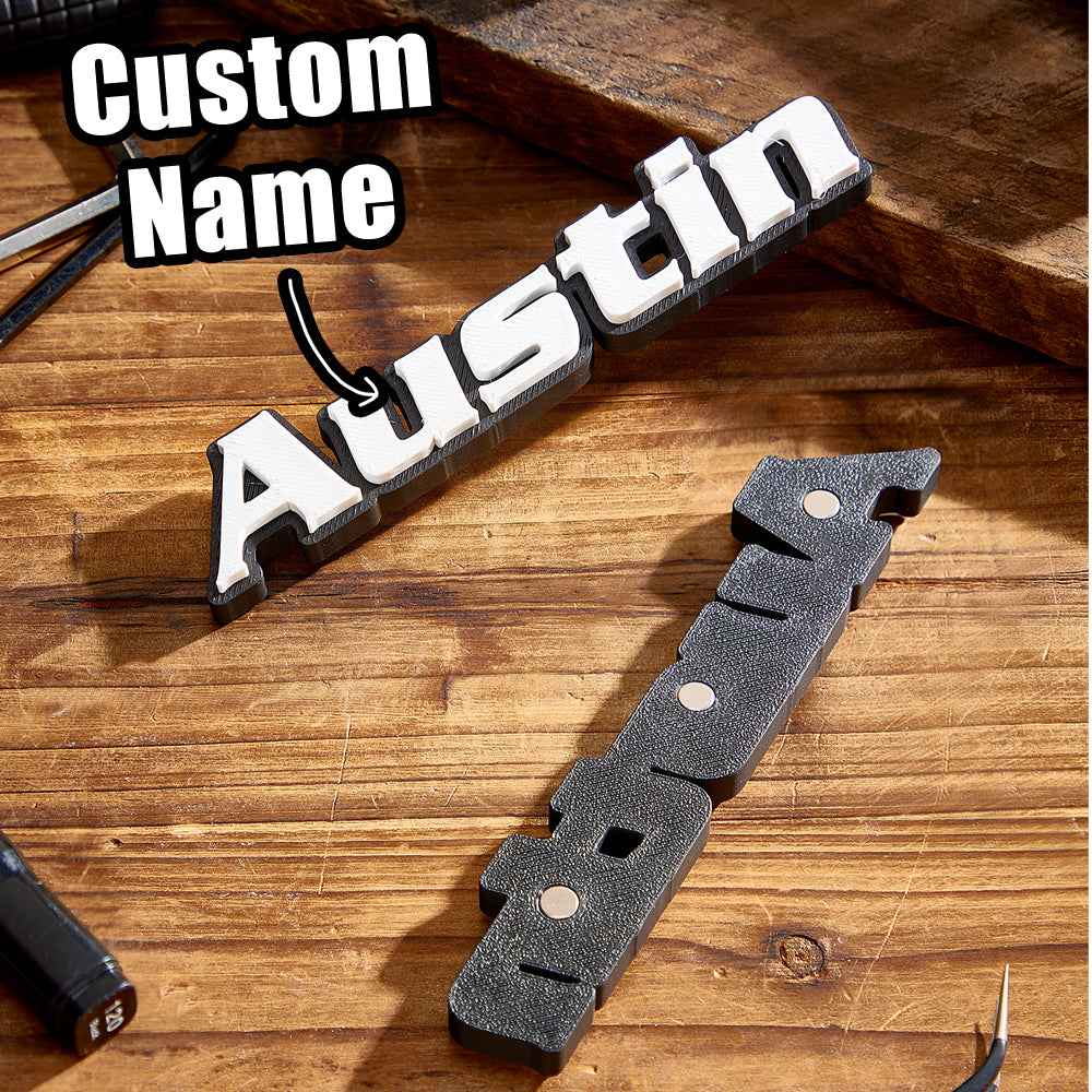 Personalized 3D Name Toolbox Magnet Workshop DIY Accessory Gift for Dad Mechanic