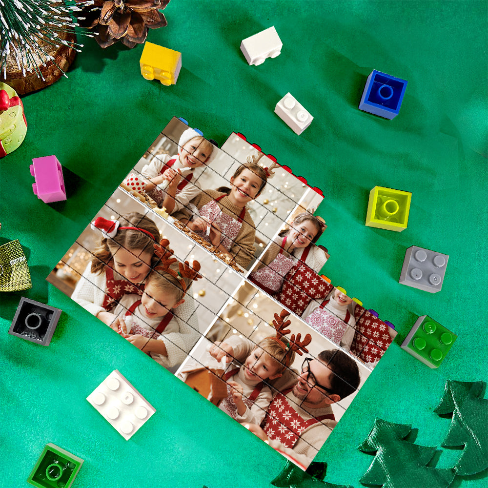 Alternative building‑block shape from Mademine — personalised collage block in custom colours showcasing other available styles