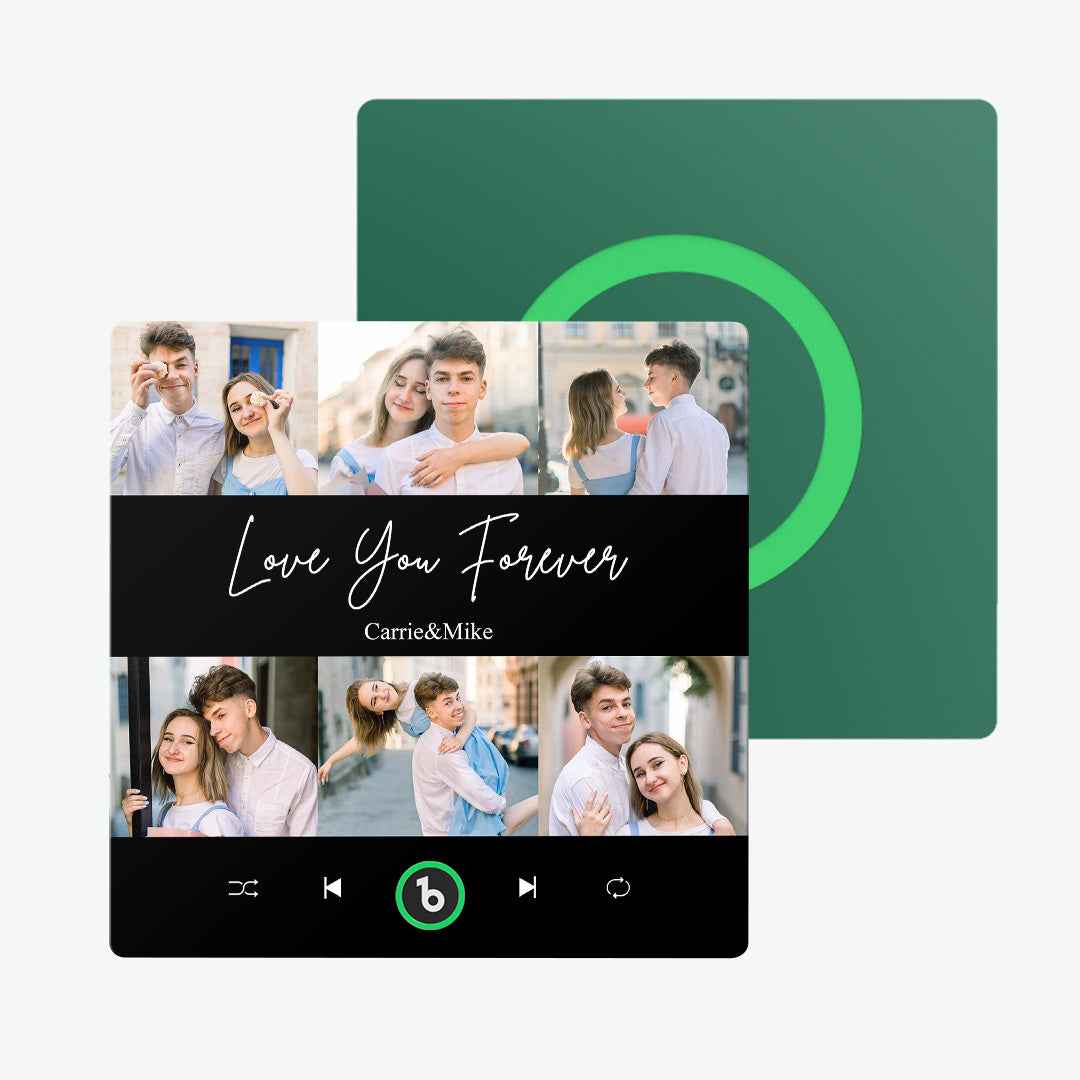 FridgeBeats Frameless Custom Photos Text Music Fridge Magnet Special for Valentine's Day New 4.0 Upgrade Colorful Album Sticker