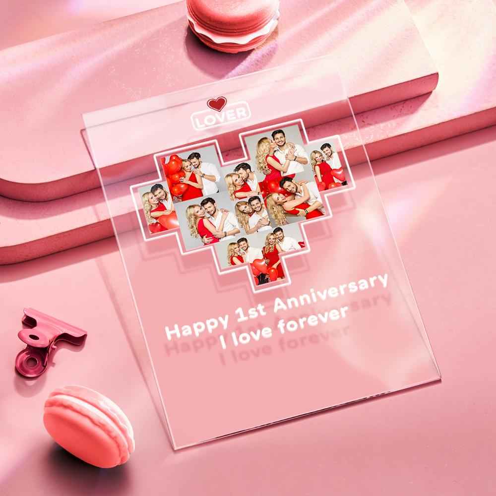 Father's Day Gift Custom Photo Plaque Personalized Glass Nightlight Gift