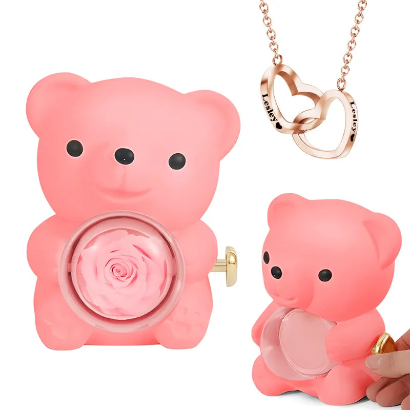 Care and presentation accessories for the Personalised Eternal Rose Bear Jewellery Set — storage advice to reduce scratches and maintain finish