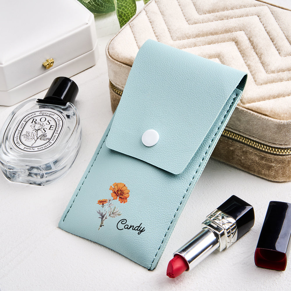 Personalised Engraved Birth Flower Makeup Brush Set | Wedding & Bridesmaid Gift