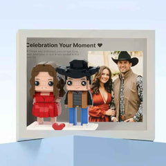 Full Body Customizable Valentines Gift 2 People Brick Figures with Photo Anniversary Gift Birthday Gift