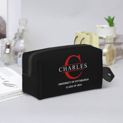 Example personalised photo design printed on custom toiletry bag — upload high-resolution image for bespoke uni wash bag