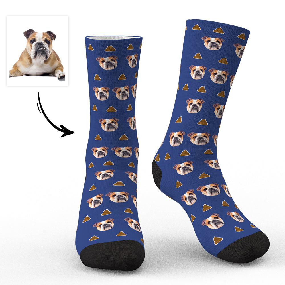 Close-up of personalised dog socks fabric texture — 75% polyester blend, breathable, sweat-wicking and wear-resistant for durable custom face socks