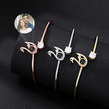 Personalised Photo Projection Bracelet | Engraved Heart Jewellery Gift