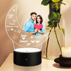 Custom Night Light Glass Plaque Acrylic Moon Photo Light