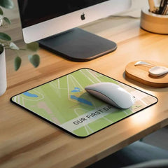 Anniversary Map Coasters with Caption Custom MousePad Gift for Him