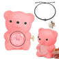 Couple sharing the personalised photo projection bracelet and rose bear giftbox – emotional Valentine's Day or anniversary surprise