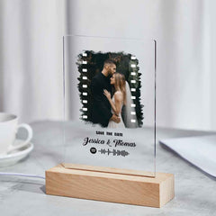 Custom Photo Music Plaque Personalized Glass Keychain Gift Foe Lover