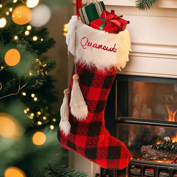 Personalized Christmas Stocking with Name Embroidery Christmas Stocking Gift for Family