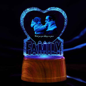 Custom Photo Crystal Sculpture Keepsake 3D Crystal Photo Heart Gift for Dad