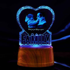 Custom Photo Crystal Sculpture Keepsake 3D Crystal Photo Heart Gift for Dad