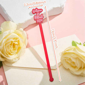 Personalized Stirring Stick with Text Acrylic Drink Cocktail Tag Wedding Birthday Party Essentials